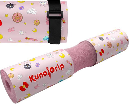 Anime Barbell Pad - Non-Slip Foam Squat Pad with Safety Straps for Squats, Lunges & Hip Thrusts – Neck & Shoulder Support for Standard & Olympic Bars