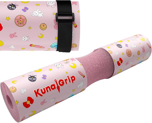 Anime Barbell Pad - Non-Slip Foam Squat Pad with Safety Straps for Squats, Lunges & Hip Thrusts – Neck & Shoulder Support for Standard & Olympic Bars