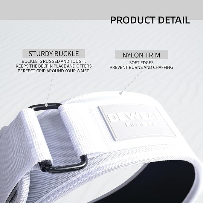 Durable Weight Lifting Belt, 4'' Wide Gym Belt for Bodybuilding, Powerlifting, Squats, Deadlift - Provides Lumbar Support & Stability for Men & Women