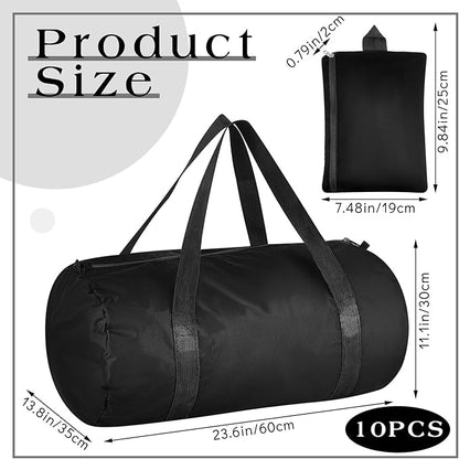 Silkfly 10 Pcs Duffle Bag Large Foldable Gym Bag Travel Duffel Bags Waterproof Lightweight Sports Duffel Bags for Men Women Workout (23.6 x 13.8 x 11.8 Inches)