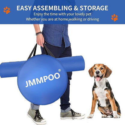 Dog Agility Training Equipment, 60-Piece Dog Obstacle Course Training Starter Kit Pet Outdoor Game with Tunnel, Agility Hurdle, Weave Poles, Jump Ring, Pause Box, Toy Balls and Storage Bag