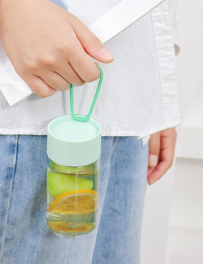 9 oz Tritan Colored Water Bottle,Infuser Small Water Bottle,Lightweight,Resuable,Leak Proof,Wide Opening,Cute and Clear(Light Green)