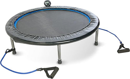 Stamina Folding Trampoline with Smart Workout App, Black - Portable Fitness Rebounder for Home Gym, Cardio & Strength Training, Jumping Exercise Equipment