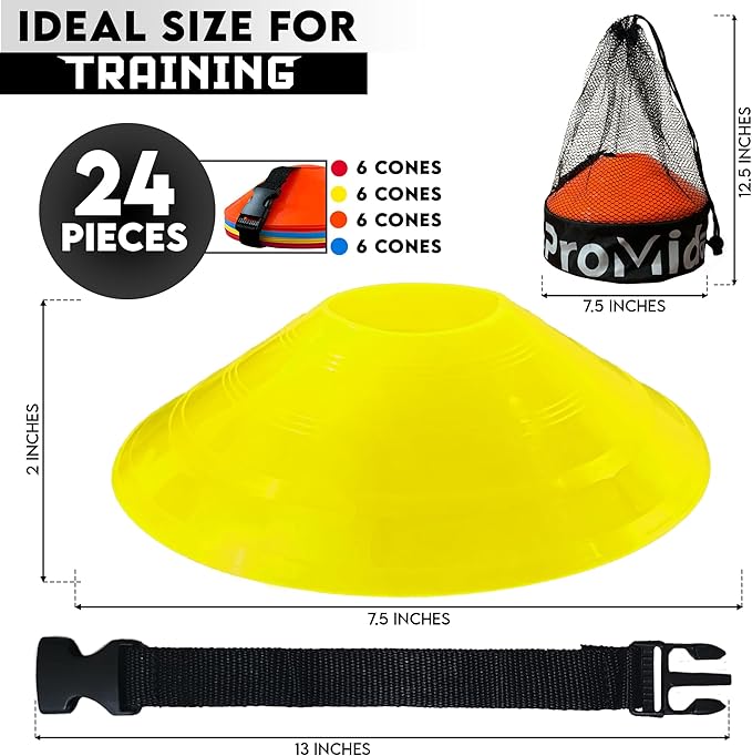 Disc Soccer Cones for Training Kids - 200,100,50 Small Plastic Cones for Sports Training - Flexible Conos for Soccer Practice Equipment, Basketball & Football Drills Equipment