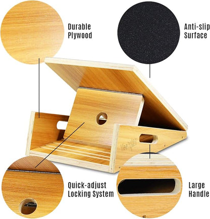 Yes4All Professional Incline Board, Slant Board Calf Stretching, Squat Wedge and Anti-Slip Surface, Portable Side Handle