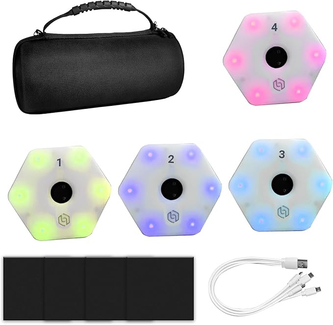 4 Pcs Reaction Training Lights, Agile Reaction Training Lamp Set, Quick Response Training Lights, Improves Reaction Time & Agility for Athletes, Trainers, Physical Therapists