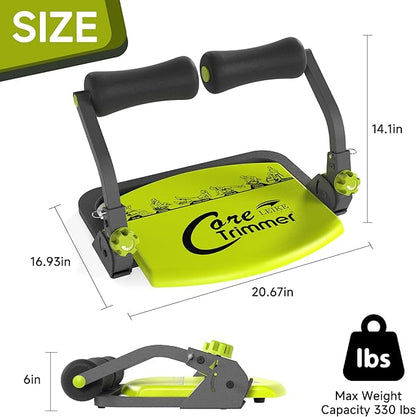 Adjustable Ab Machine with 3 Resistance Levels & Removable Handle - Complete Core Workout Equipment for Home Gym Fitness (All Ages)