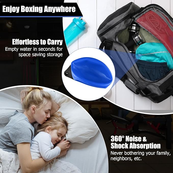 GYMAX Punching Bag, Water Aqua Bag w/Water Injector & Hanging Accessories, Folding Heavy Duty Boxing Bag for Home Gym, Boxing Training Equipment for Adults