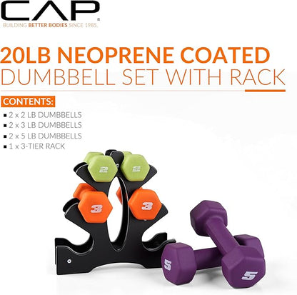 CAP Barbell Neoprene Dumbbell Weights Pairs & Sets | Multiple Colors