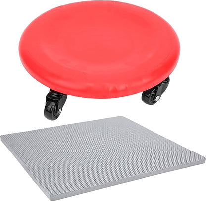 4 Wheel Abdominal Muscle Plate, Abdominal Exerciser Slide Disc, PVC Wheels with Smooth Bearings for Multi - Directional Workouts, Home Fitness Equipment for Core Str