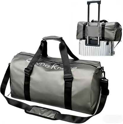 Gym Bag for Men Women Waterproof Duffle Bag with Shoes Compartment and Wet Pocket Multipurpose Sports Weekender Bags for Travel, Sports, Fitness and Workout,Green