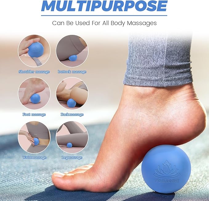 Natural Rubber Physical Massage Therapy Ball Set Physical Massage Ball Therapy Equipment for Myofascial Release, Trigger Point Therapy, Muscle Soreness Deep Tissue Massage Balls(2 Pack)