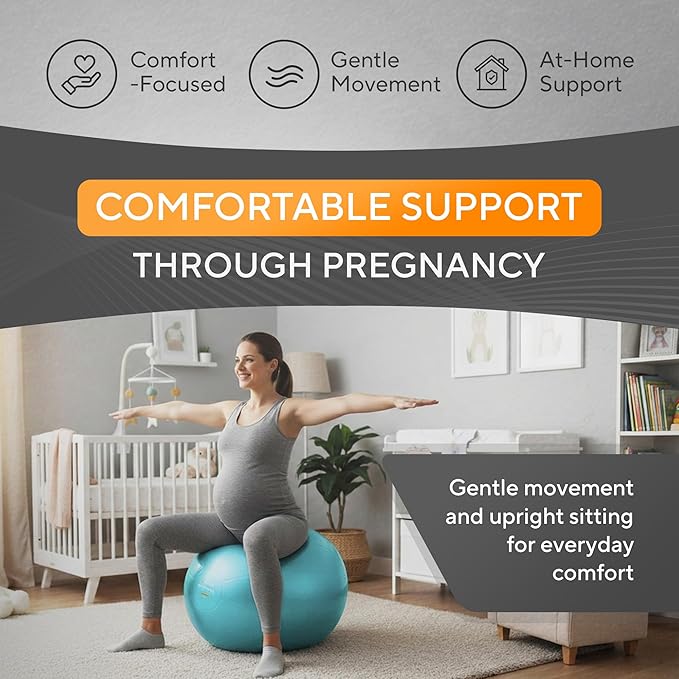 MANTRA SPORTS Exercise Ball – Yoga Ball for Pilates & Fitness - Birthing for Pregnancy, Stability, Core, Balance, Therapy for Physical Rehab, Workout for Home Gym & Office Chair, Fast Pump Included