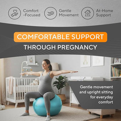 MANTRA SPORTS Exercise Ball – Yoga Ball for Pilates & Fitness - Birthing for Pregnancy, Stability, Core, Balance, Therapy for Physical Rehab, Workout for Home Gym & Office Chair, Fast Pump Included