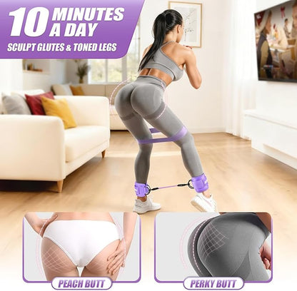 Ankle Resistance Bands with Cuffs, Resistance Bands Set for Working Out, Leg and Glute Exercise Bands – Home Gym Workout Equipment for Women, Booty Building, Pilates, Rehab, Physical Therapy