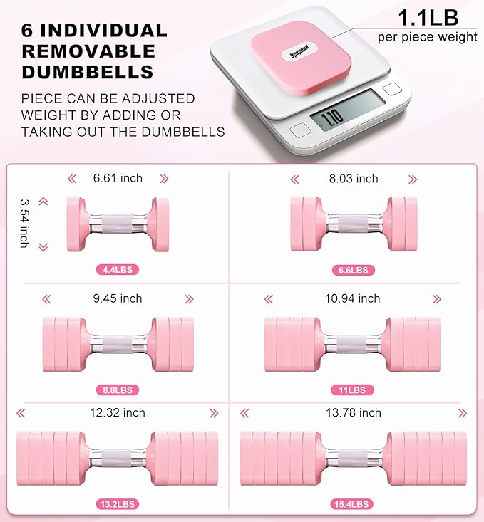 15LB 20LB 30LB 40LB 50LB Adjustable Dumbbell Set Free Weights Dumbbells Set for Women Men Hand Weights Sets Adjust Dumbbell Weight Sets for Home Gym Exercise Workout Strength Training Equipments