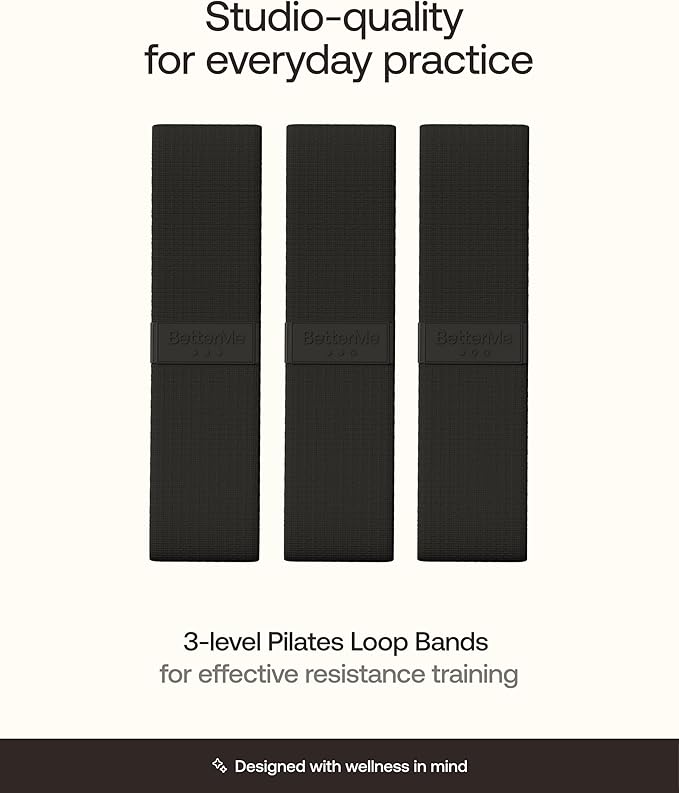 BetterMe Pilates Loop Bands – Resistance Bands Set for Women – Elastic Workout Bands for Glutes, Legs & Core – Home Fitness & Exercise Bands