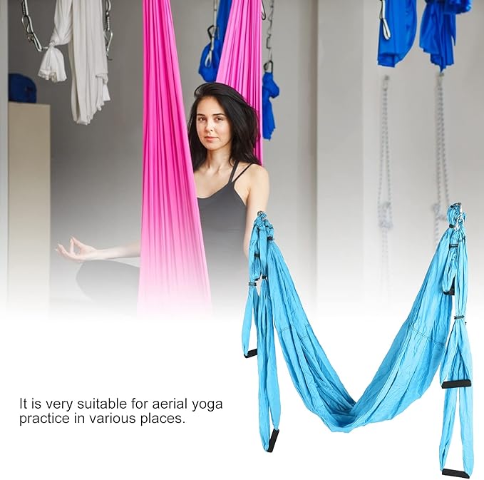 Aerial Yoga Hammock,Yoga Hammock Hanging Swing for Yoga Inversion,Strength Training,Starter Hardware Kit