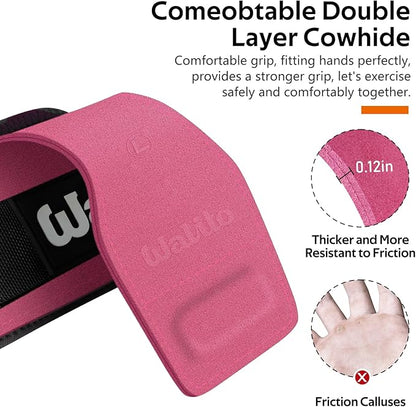 Weight Lifting Wrist Strap，Double Layer Leather Wrist Wraps with Neoprene Padding for Weightlifting & Deadlifts – Adjustable Gym Straps for Men & Women