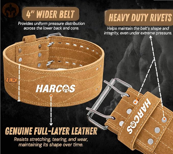HARCOS Auto-Lock Weight Lifting Belt – 4” Premium Nylon Gym Belt for Squats, Deadlifts & Olympic Lifting – Adjustable Core Support Belt for Men & Women