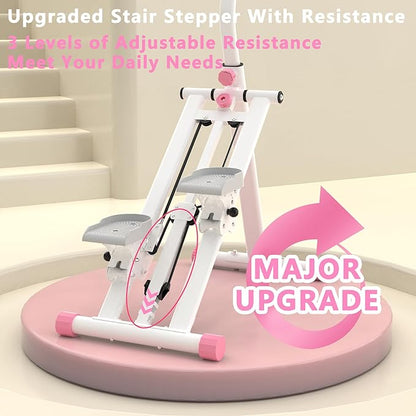 Stair Stepper for Home, 265lbs Vertical Climber Machine for Full-Body Exercise, Resistance Home-Upgrade Climber Fitness Equipment with Stable Frame Adjustable Handlebar for Women Men