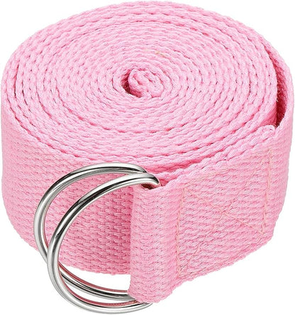 Yoga Strap for Stretching, Athletic Stretch Band with Adjustable Metal D Ring Buckle Yoga Bands