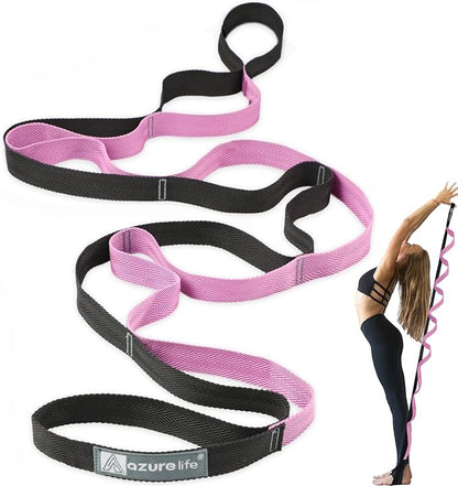 Premium Durable Stretch Straps with Loops, Stretching Strap for Physical Therapy, Multi-Loop Yoga Strap Fitness Exercise Strap for Yoga, Pilates, Dance, Flexibility&Exercise