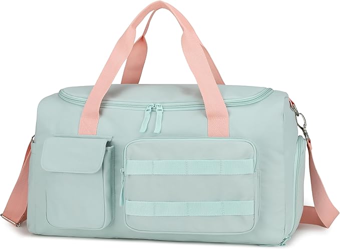 Gym Bag for Women - Duffle Bag Carry On Overnight Bag With Shoe Compartment, Weekender Bag with Wet Pocket, Ideal for Gym, Travel, Sports, Yoga