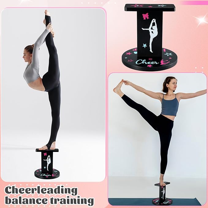 Weysat 12.2 x 13.2 Inch Wooden Cheer Flyer Stand Cheerleading Balance Trainers for Adult Core Strength, Stunt Flexibility & Coordination Training Equipment