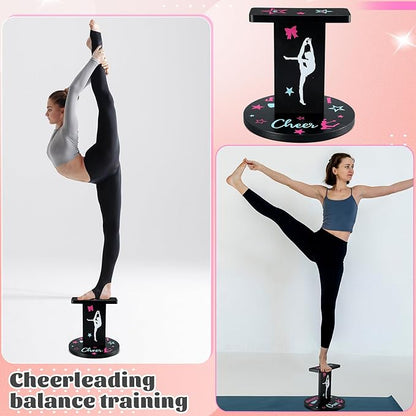 Weysat 12.2 x 13.2 Inch Wooden Cheer Flyer Stand Cheerleading Balance Trainers for Adult Core Strength, Stunt Flexibility & Coordination Training Equipment