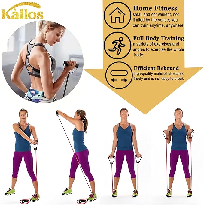 8-Piece Resistance Band Set for Home Workout with Pull-Up Assistance Loop and Booty Bands with Handles Ideal for Full-Body Strength Training Glute Activation and Stretching Fitness Kit