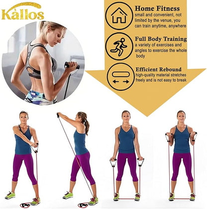 8-Piece Resistance Band Set for Home Workout with Pull-Up Assistance Loop and Booty Bands with Handles Ideal for Full-Body Strength Training Glute Activation and Stretching Fitness Kit