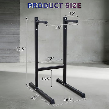 MIUDGIG Adjustable Height Dip Bar Station, Multi-function Dip Station Pull Up Bar Full Body Strength Training Workout Fitness Equipment for Tricep Dips, Heavy Duty Dip Station for Home Gym