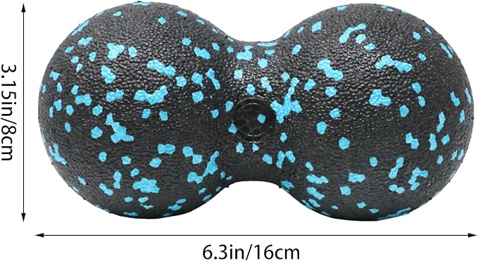 yueton 1 Pack Blue Peanut Massage Ball Deep Tissue Muscle Massage Myofascial Release Acupoint Massage Back Leg Massage Roller Mobility Ball for Physical Yoga Therapy