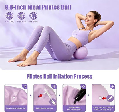 Pilates Kit for Women, 14.5 in. Pilates Ring with Sliding Discs & Leopard Band, Complete Home Pilates Kit for Beginners, Versatile Pilates Equipment for Strength and Flexibility