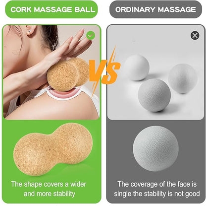 Cork Massage Ball, Peanut Massage Ball, Myofascial Release Ball, Deep Tissue Massage Roller Mobility Ball for Physical Therapy Myofascial Release Muscle Relaxer Acupoint Massage (1pcs)
