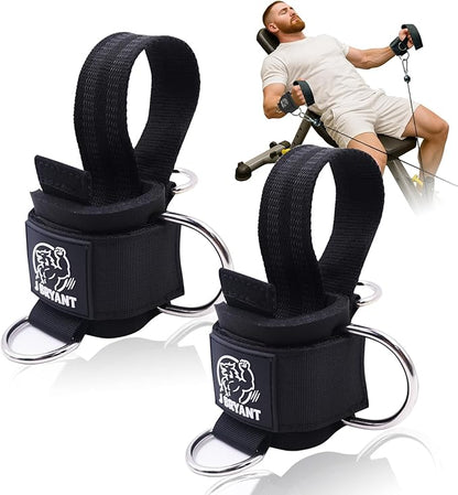 J Bryant Adjustable Wrist Cuffs with Multiple D-Rings, Weight Lifting Straps for Cable Machines, Strength Training, Fitness & Bodybuilding