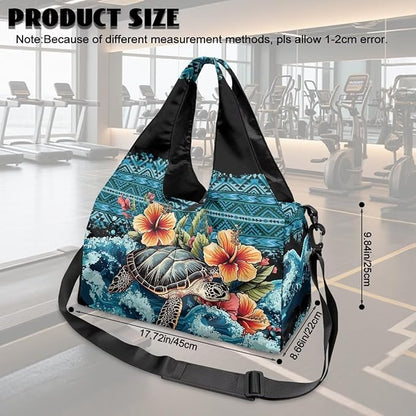 Gym Bag with Yoga Mat Holder Large Tote Bag With Multi Pockets for Women Men Dry Wet Separated Pocket Carryall Yoga Tote Bag for Pilates Travel Workout Office