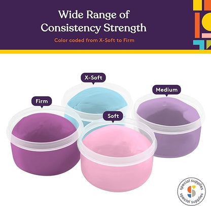 Special Supplies Therapy Putty for Teens and Adults - Resistive Hand Exercise Stress Relief Therapy Putty Kit, Set of 4 Strengths, Three Ounces of Each Putty (Unicorn Colors)
