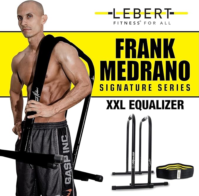 Lebert EQualizer Total Body Strengthener – Portable Dip Station for Full Bodyweight Training – Includes Hip Resistance Band & Online Coaching – Available in Standard & XL Sizes
