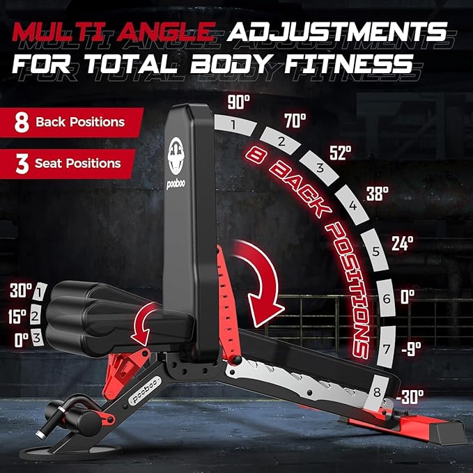 pooboo Multi-Functional Machine Power Cage, 2000LB Squat Rack, LAT-Pull Down System, Dual Pulley Cable Crossover System, Home Gym Workout Machine with Strength Training Attachments