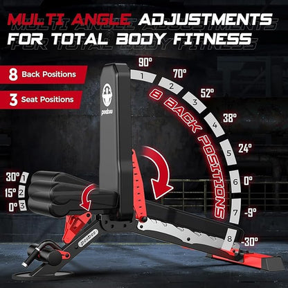 pooboo Multi-Functional Machine Power Cage, 2000LB Squat Rack, LAT-Pull Down System, Dual Pulley Cable Crossover System, Home Gym Workout Machine with Strength Training Attachments