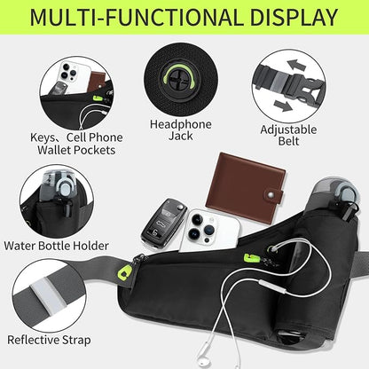 Hydration Belt,Running Water Bottle Belt for Women & Men - Hydration Fanny Pack with Water Bottle Holder for Hiking, Walking, Gym | Lightweight Waist Pack for Running, Fitness, Marathon Essentials