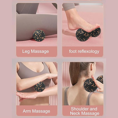 yueton 1Pack Peanut Massage Ball Myofascial Release Acupoint Massage Deep Tissue Muscle Massage Back Leg Massage Roller Mobility Ball for Daily Physical Therapy Yoga Therapy