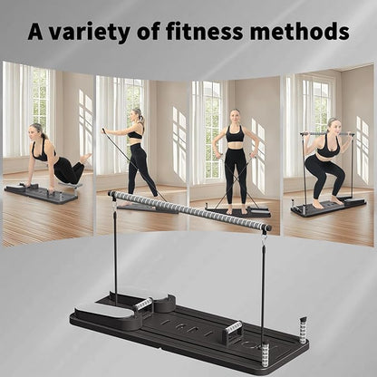 Pilates Board - Pilates Reformer Set, Multi-Purpose Foldable Pilates Reformer Board for Home,11 in 1 Pilates Equipment