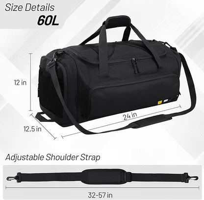 MIER Large Gym Bag for Men Sports Duffle Bag with Shoe Compartment 60L Lightweight Duffel Bags for Workout Fitness Travel, Blue