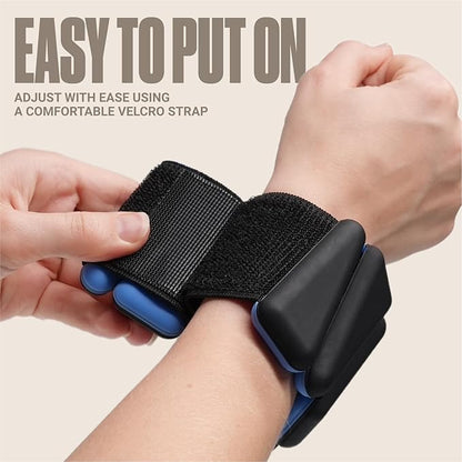 SPORTBIT Wrist and Ankle Weights for Women - Set of 2 (1lb Each) Wearable Ankle & Wrist Weights - Leg & Arm Bands, Silicone Weighted Bracelets for Workout, Walking, Running, Yoga, Pilates