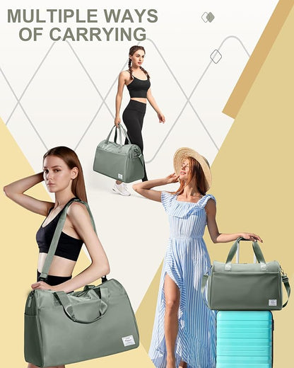 Gym Bag Womens,Travel Duffel Carry on Bag Sport Tote Bag Weekend Overnight Bag