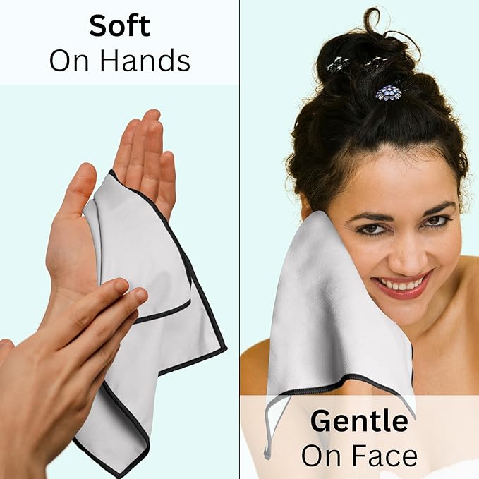Backpacking Ultralight Quick Dry Microfiber Soft Fast Drying Hand and Face Towel Wash Cloth Camping Yoga Hiking Active Lifestyle Small (Gray, Small)