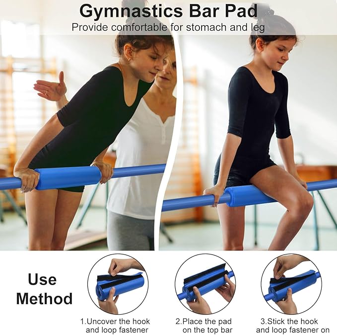 Tepemccu Expandable Gymnastics Bars, Adjustable Height Gymnastic Horizontal Bars, Children Folding Training Bar for Kids